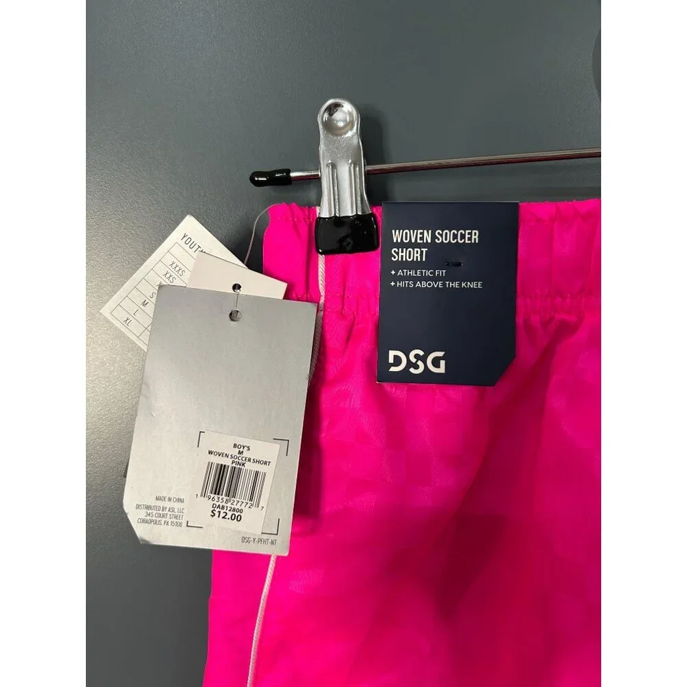 NEW NWT DSG Woven Soccer Short Shorts Boy’s Medium Pink